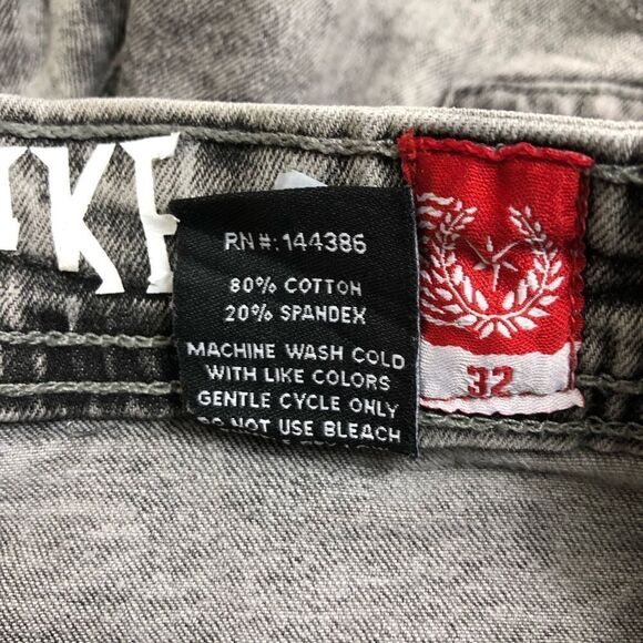 Black Pike Painted Gray Denim Jean Shorts - Picture 5 of 7